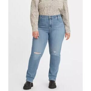 Levi's Womens 724 Slim Straight Jeans 26W Blue Slate Fixer High Rise NWT